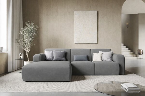 -25 % Dny MOMENTI– Windsor & Co Sametová rohová pohovka Lola 250 cm, levá