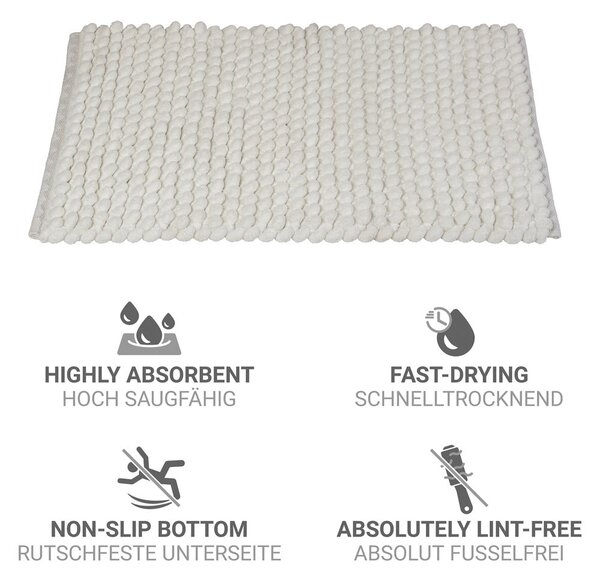 Bílá textilní koupelnová předložka 50x80 cm Solivo – Wenko