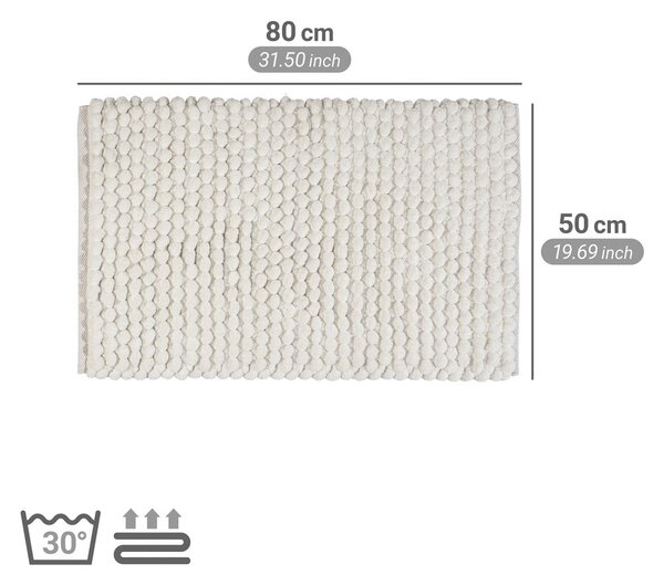 Bílá textilní koupelnová předložka 50x80 cm Solivo – Wenko