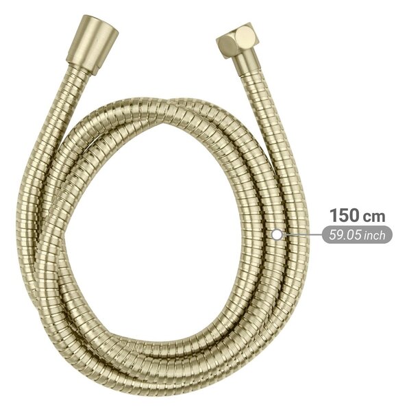 Sprchová hadice z nerezové oceli v matně zlaté barvě 150 cm Brass – Wenko