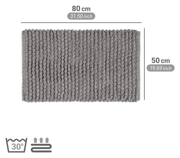 Šedá textilní koupelnová předložka 50x80 cm Solivo – Wenko