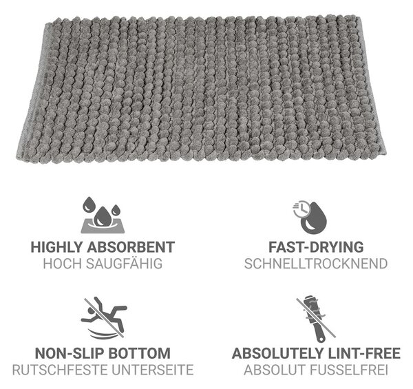 Šedá textilní koupelnová předložka 50x80 cm Solivo – Wenko