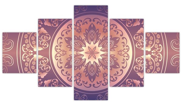 Obraz - Mandala na fialovém gradientu (125x70 cm)
