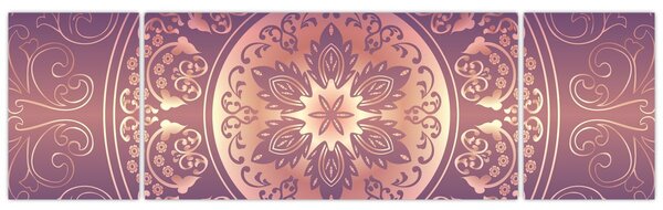 Obraz - Mandala na fialovém gradientu (170x50 cm)