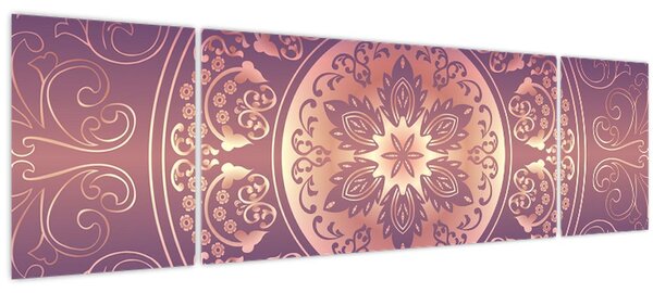 Obraz - Mandala na fialovém gradientu (170x50 cm)