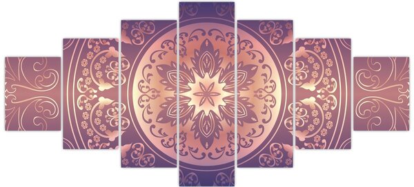 Obraz - Mandala na fialovém gradientu (210x100 cm)