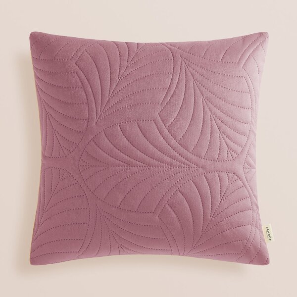 Divazo Dekorační povlak na polštář Prošívaný Listy Feel 45 x 45 cm Barva: Tmavě růžová
