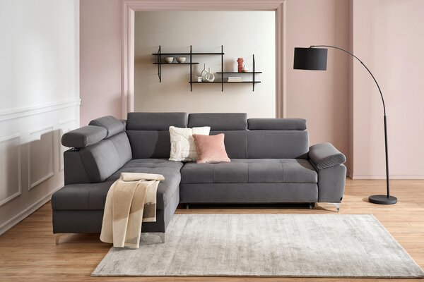 ROHOVÁ SEDAČKA, textil, tmavě šedá Carryhome - Sedací soupravy