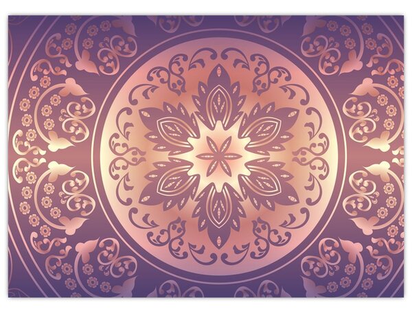 Obraz - Mandala na fialovém gradientu (70x50 cm)