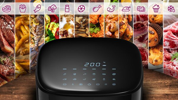 Salente AirFit, horkovzdušná fritéza 4v1, 3,5 l, černá