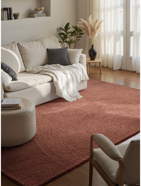 Ručně tkaný vlněný koberec v terakotové barvě 80x150 cm Calmio – Hanse Home