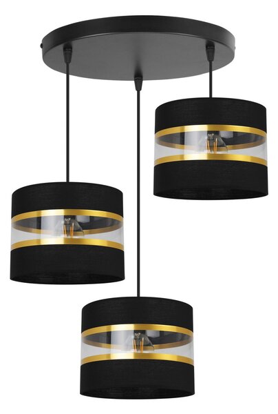 Závěsné svítidlo Elegance, 3x textilní stínítko (mix 6 barev), (výběr ze 2 barev konstrukce), o, g