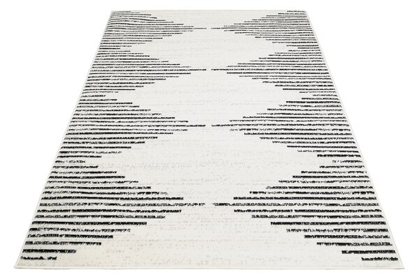 Makro Abra Moderní kusový koberec GRACE 3478A Geometrický krémový černý Rozměr: 140x200 cm