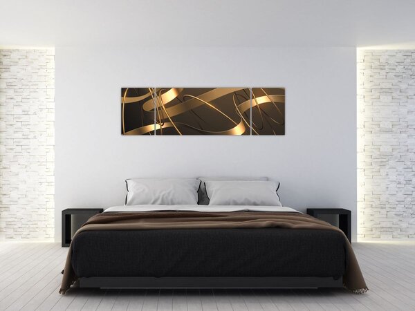 Obraz - Bronzové stuhy (170x50 cm)