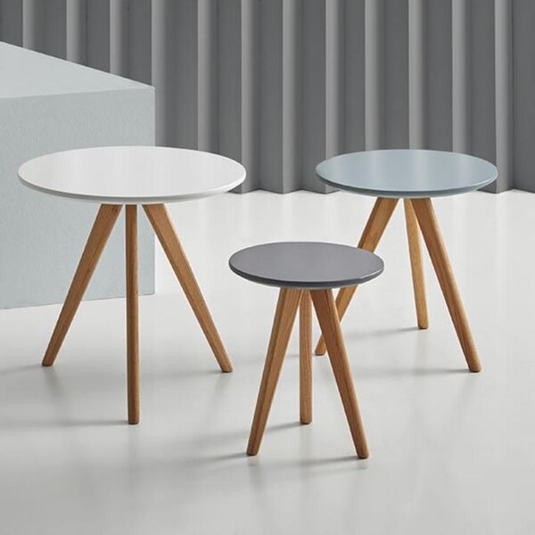 Set tří barevných odkládacích stolků Somcasa Lucio 48/40/30 cm
