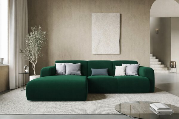 -25 % Dny MOMENTI– Windsor & Co Sametová rohová pohovka Lola 250 cm, levá