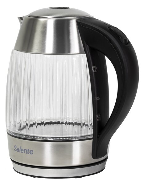 Salente StripeGlass, rychlovarná konvice 1,8 l, nerez/skleněná, červené podsvícení