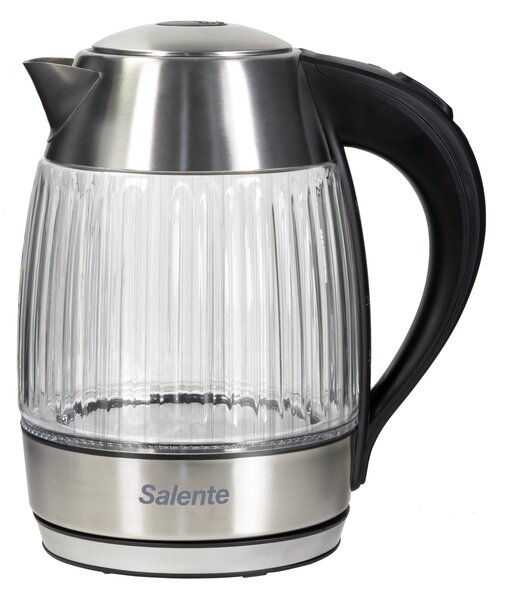 Salente StripeGlass, rychlovarná konvice 1,8 l, nerez/skleněná, červené podsvícení