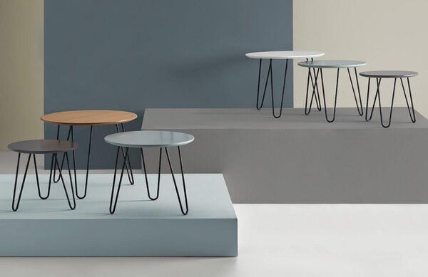 Set tří barevných konferenčních stolků Somcasa Fabio 60/50/40 cm