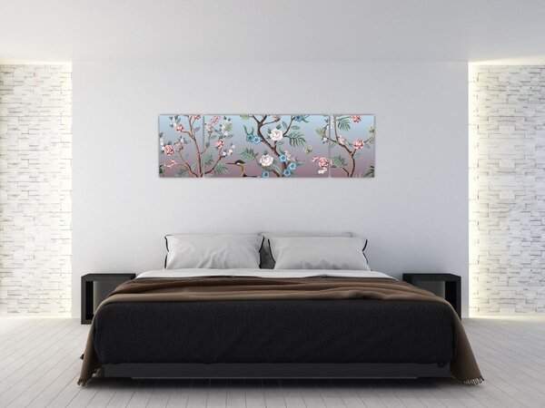 Obraz - Ptačí park (170x50 cm)