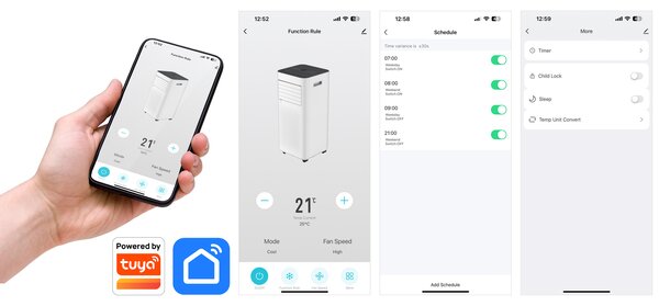 Salente SummerICE9, chytrá mobilní klimatizace, 9000 BTU, WiFi+Bluetooth, dálk. ovl