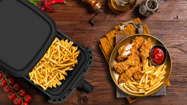 Salente HotAir, horkovzdušná fritéza 2v1, 4,3 l, černá