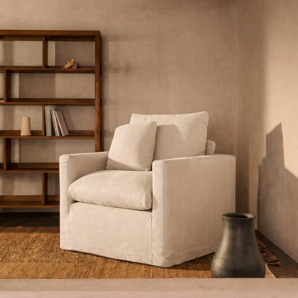 Krémově bílé čalouněné křeslo Kave Home Nora 92 cm