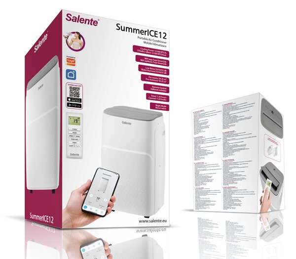 Salente SummerICE12, chytrá mobilní klimatizace, 12000 BTU, WiFi+Bluetooth, dálk. ovl
