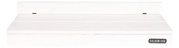 Balkonová polička BalkonBar materiál a barva BalkonBar: bílá borovice, typ uchycení:: hranol [] 0cm - 16,5cm x 0 - 5,5cm