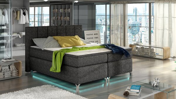 Eltap Čalouněná postel Basilio s LED osvětlením Materiál a barva potahu: Berlin 01 - šedá, Rozměr: 140x200