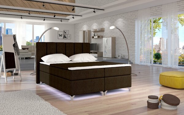 Eltap Čalouněná postel Basilio s LED osvětlením Materiál a barva potahu: Berlin 01 - šedá, Rozměr: 140x200