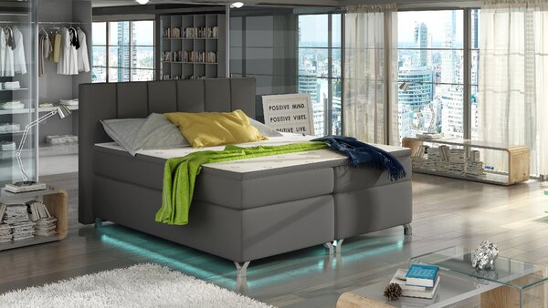 Eltap Čalouněná postel Basilio s LED osvětlením Materiál a barva potahu: Berlin 01 - šedá, Rozměr: 140x200