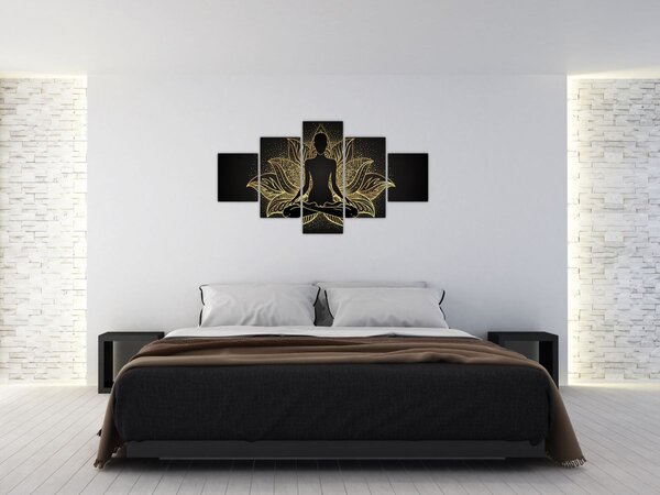 Obraz siluety v lotusovém květu (125x70 cm)