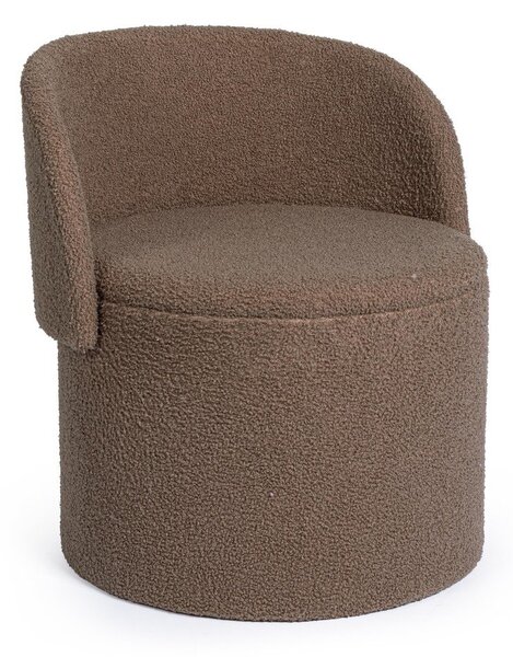 Taupe taburet z textilie bouclé Anthea – Yes Everyday