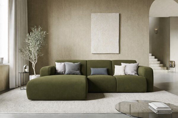 -25 % Dny MOMENTI– Windsor & Co Sametová rohová pohovka Lola 250 cm, levá