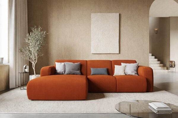 -25 % Dny MOMENTI– Windsor & Co Sametová rohová pohovka Lola 250 cm, levá