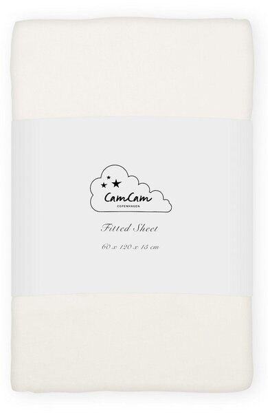 Krémové napínací dětské prostěradlo do postýlky z bio bavlny 60x120 cm Off-White – Cam Cam Copenhagen
