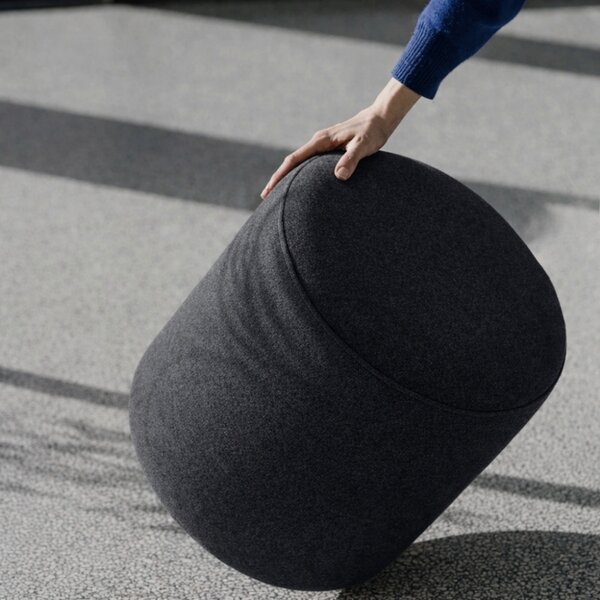 Noo.ma Černý čalouněný puf Folk 40 cm