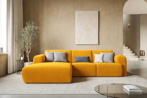 -25 % Dny MOMENTI– Windsor & Co Sametová rohová pohovka Lola 250 cm, levá