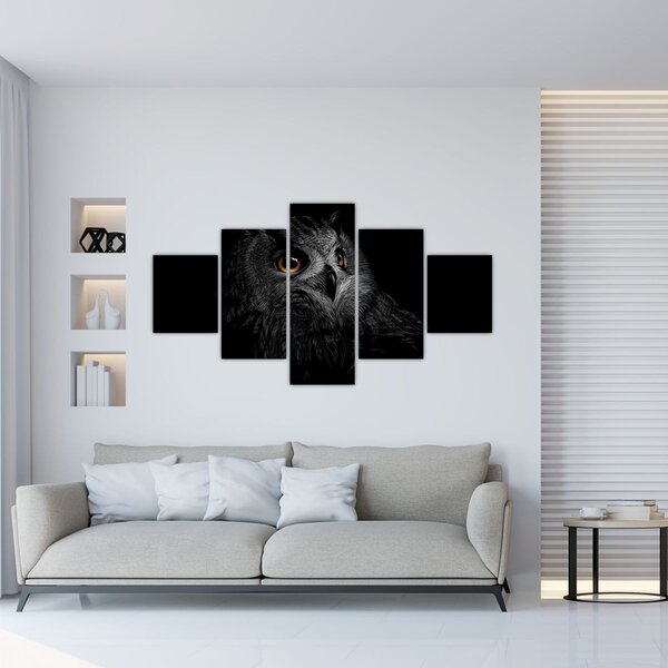 Obraz - Sova, ilustrace (125x70 cm)