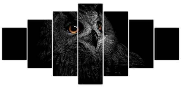 Obraz - Sova, ilustrace (210x100 cm)
