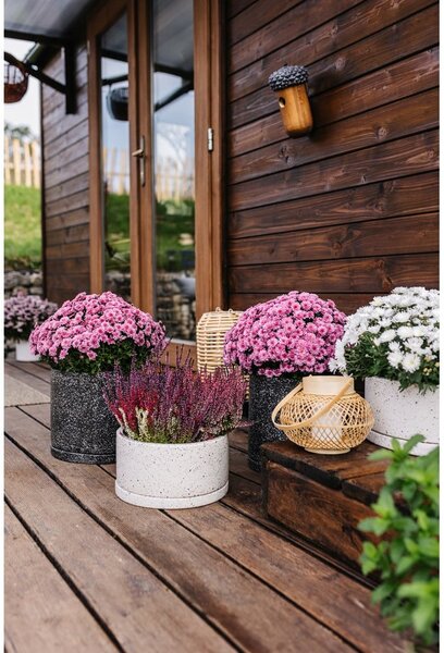 Tmavě šedý květináč Bonami Selection Terrazzo, ø 34 cm