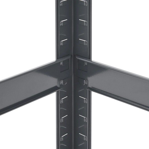 Juskys Rohový regál - 160x75x40-75 cm - šedý