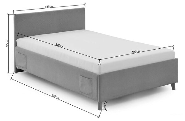 Antracitová čalouněná dětská postel s úložným prostorem s roštem 120x200 cm Cool – Meise Möbel