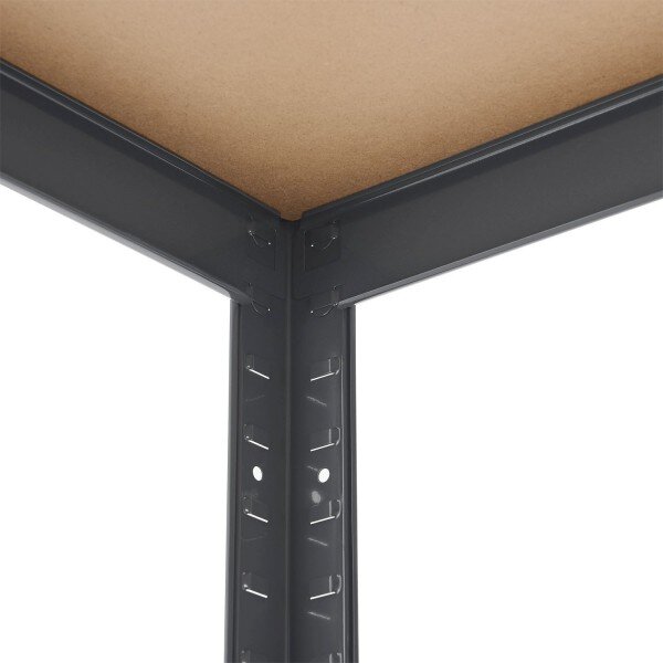 Juskys Rohový regál - 160x75x40-75 cm - šedý
