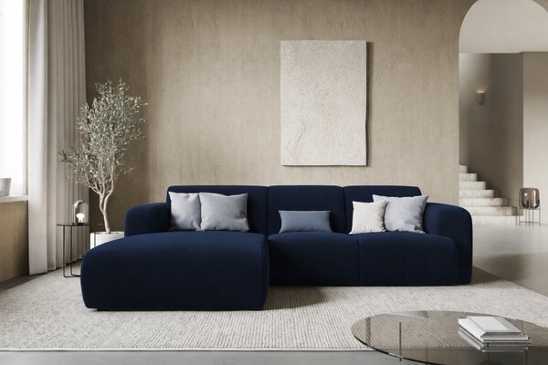 -25 % Dny MOMENTI– Windsor & Co Sametová rohová pohovka Lola 250 cm, levá