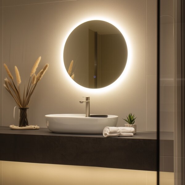 Brilagi - LED Koup. zrcadlo LUNA LED/19W/230V pr. 60 cm IP44 CRI 90 stmív. + CCT