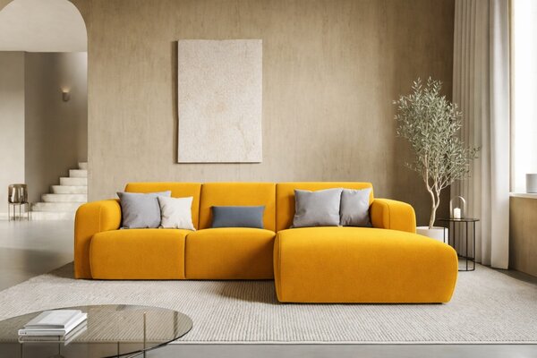 -25 % Dny MOMENTI– Windsor & Co Sametová rohová pohovka Lola 250 cm, pravá