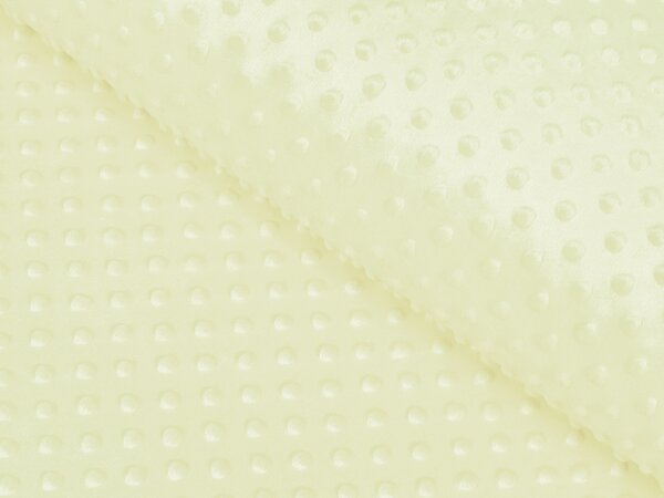 Dětská látka Minky 3D puntíky MKP-043 Pastelově žlutozelená - šířka 150 cm