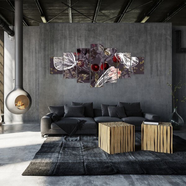 Obraz motýlů (210x100 cm)